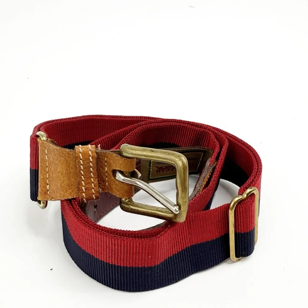 Trafalgar Navy & Red Woven Adjustable Men’s Belt, Size Large